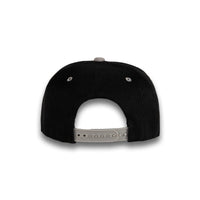 GJ-5 black light grey wholesale 6-panel flat bill snapback hat back view