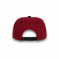 GJ-5 burgundy black wholesale 6-panel flat bill snapback hat back view