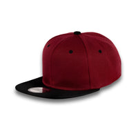 GJ-5 burgundy black wholesale 6-panel flat bill snapback hat front view