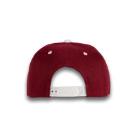 GJ-5 burgundy white wholesale 6-panel flat bill snapback hat back view