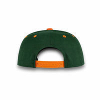GJ-5 dark green orange wholesale 6-panel flat bill snapback hat back view