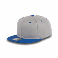 GJ-5 light grey royal wholesale 6-panel flat bill snapback hat front view