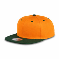 GJ-5 orange dark green wholesale 6-panel flat bill snapback hat front view
