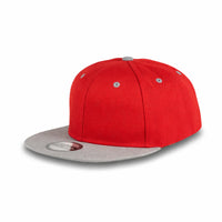 GJ-5 red light grey wholesale 6-panel flat bill snapback hat front view