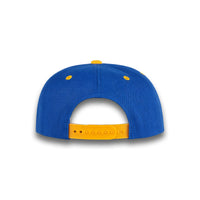 GJ-5 royal gold wholesale 6-panel flat bill snapback hat back view