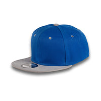 GJ-5 royal light grey wholesale 6-panel flat bill snapback hat front view