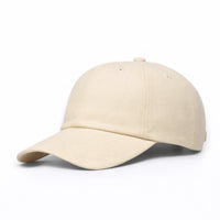HOT-1 beige wholesale 6-panel corduroy dad hat front view