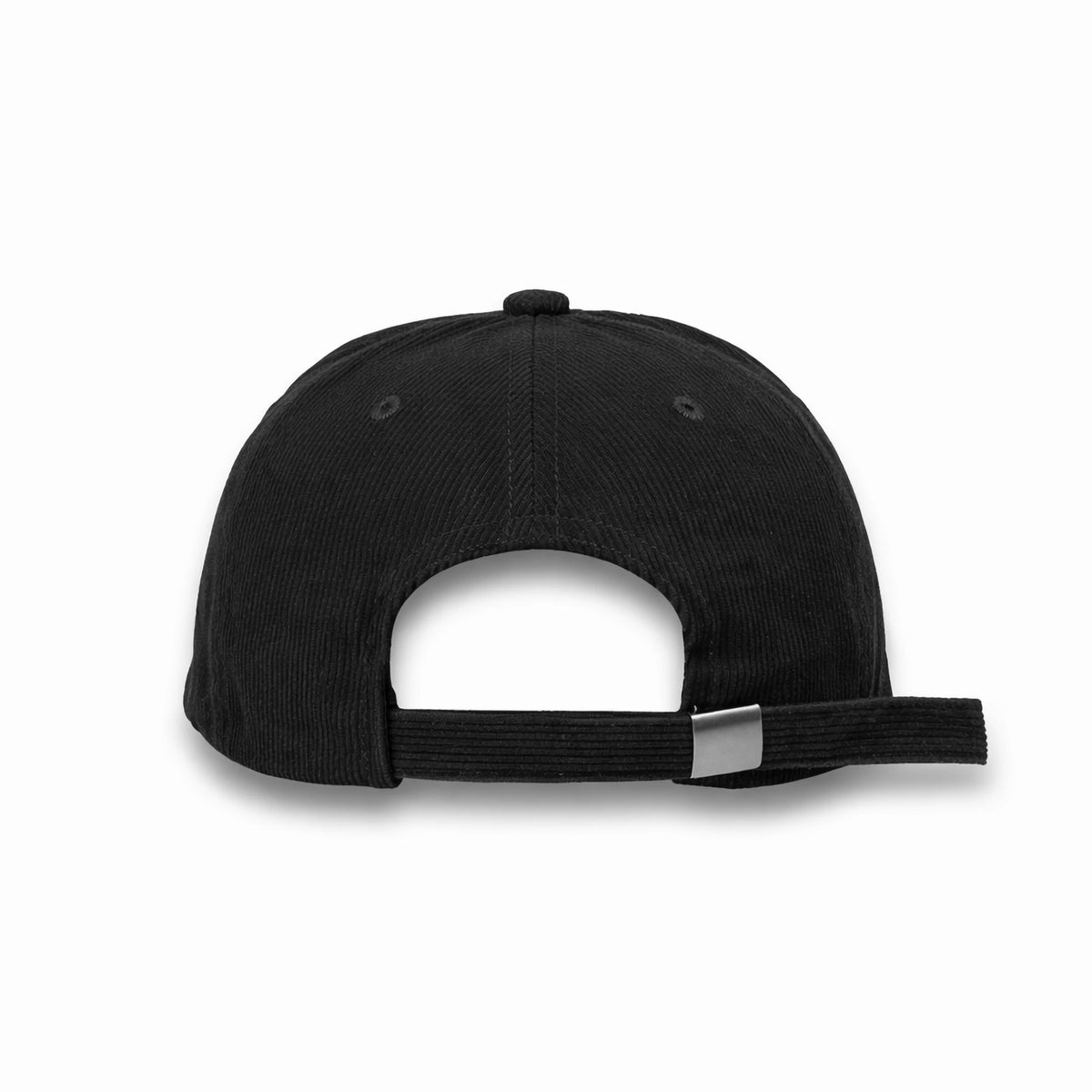 HOT-1 black wholesale 6-panel corduroy dad hat back view