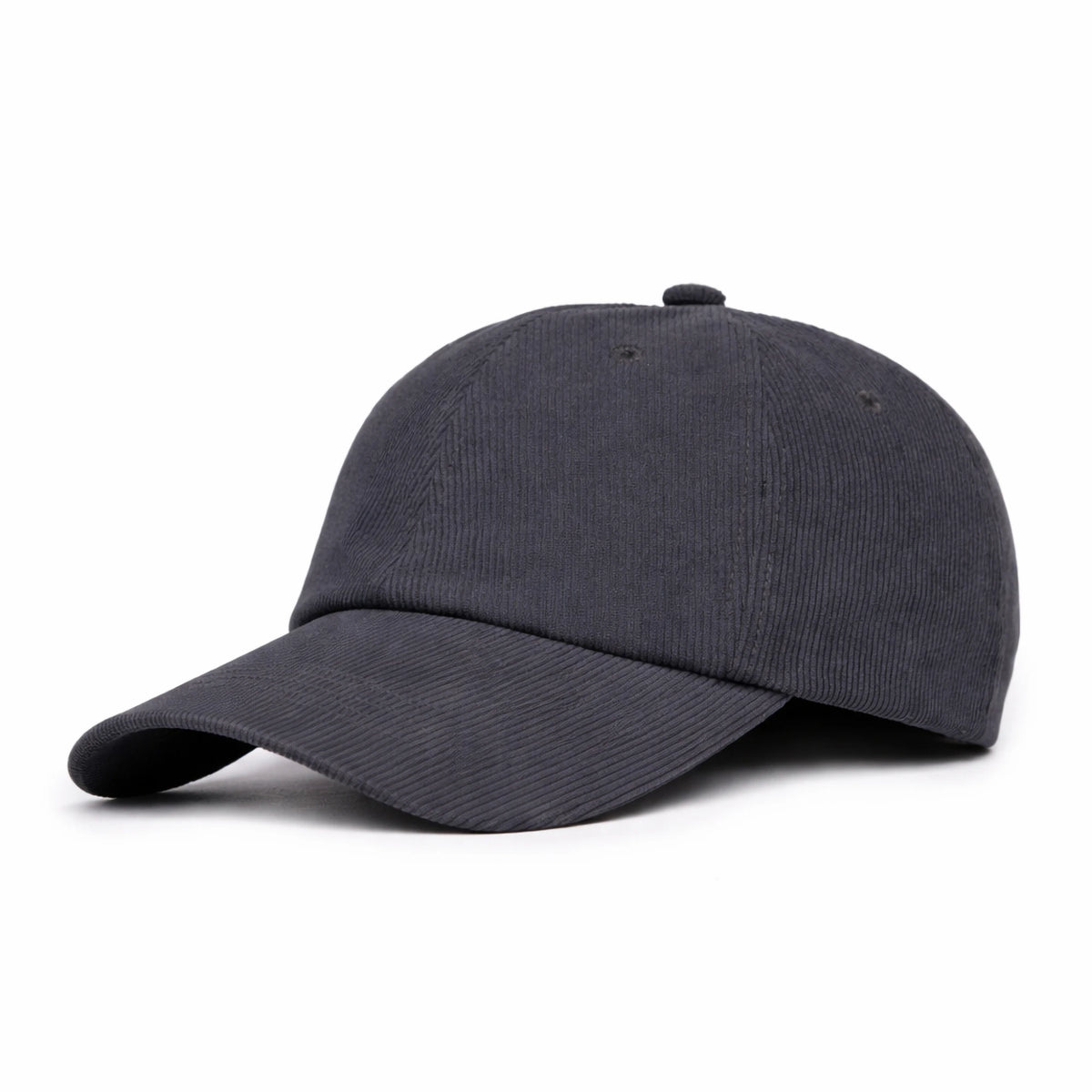 HOT-1 dark grey wholesale 6-panel corduroy dad hat front view