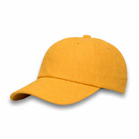HOT-1 dark yellow wholesale 6-panel corduroy dad hat front view