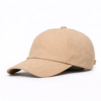 HOT-1 khaki wholesale 6-panel corduroy dad hat front view