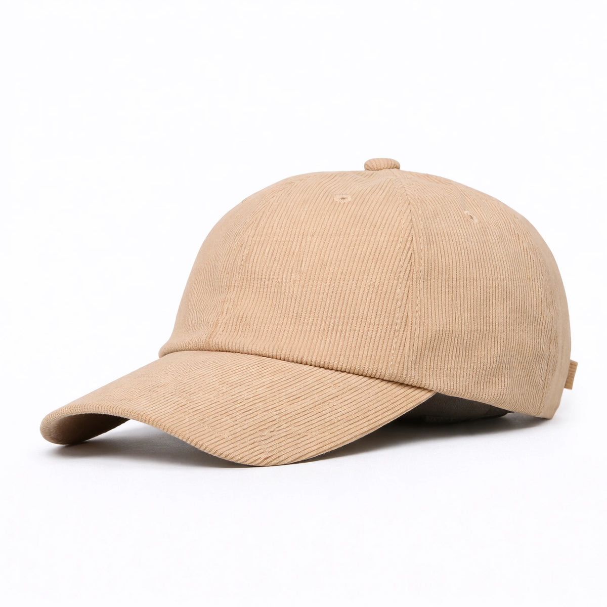 HOT-1 khaki wholesale 6-panel corduroy dad hat front view