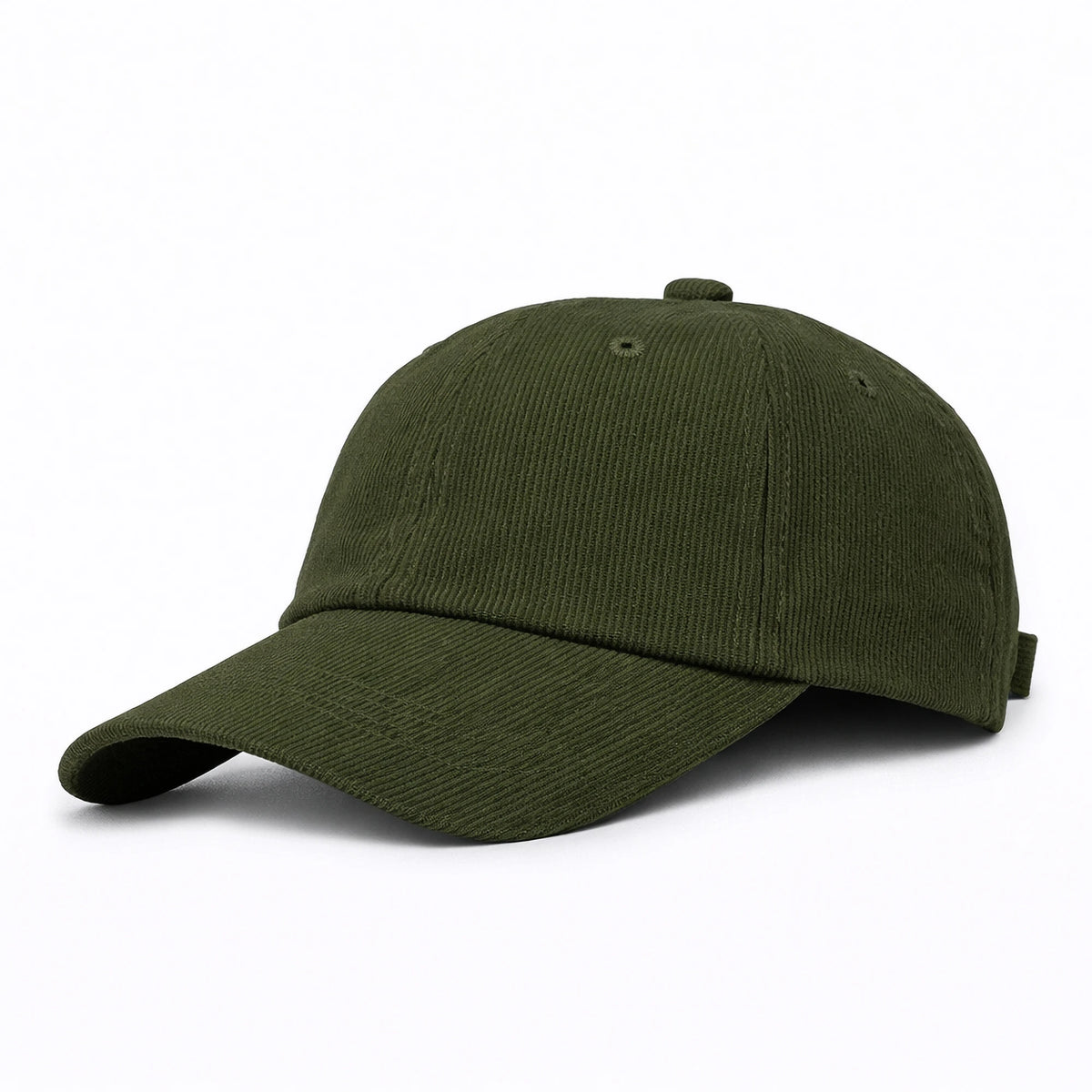 HOT-1 olive wholesale 6-panel corduroy dad hat front view