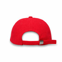 HOT-1 red wholesale 6-panel corduroy dad hat back view