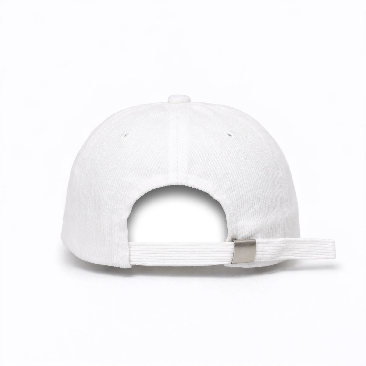 HOT-1 white wholesale 6-panel corduroy dad hat back view