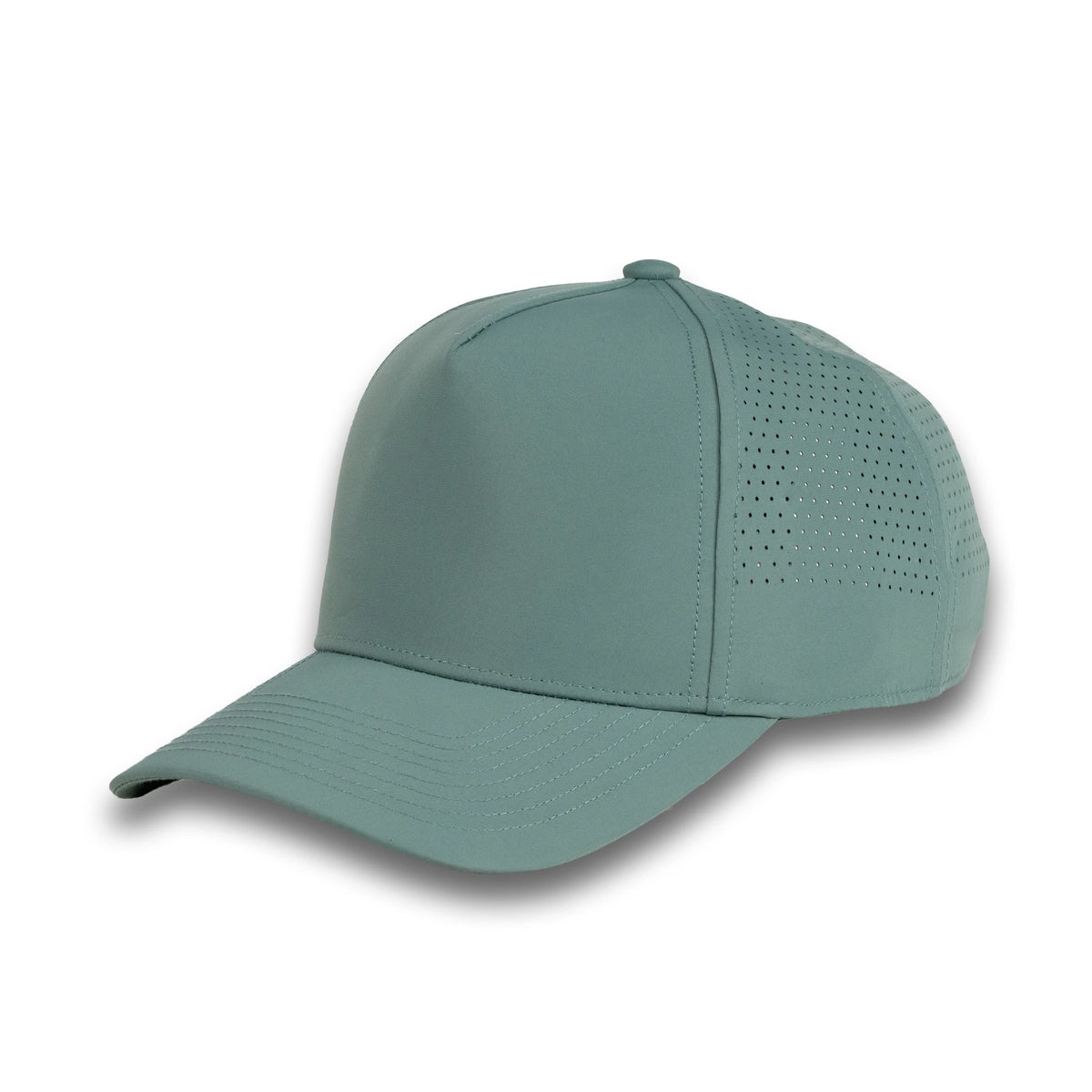 HOT-10 green wholesale 5-panel performance snapback hat front view
