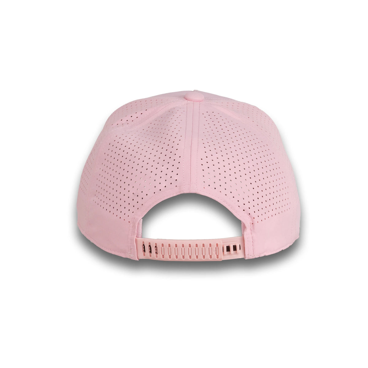 HOT-10 light pink wholesale 5-panel performance snapback hat back view