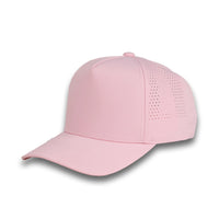 HOT-10 light pink wholesale 5-panel performance snapback hat front view