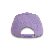 HOT-10 light purple wholesale 5-panel performance snapback hat back view