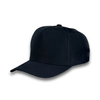HOT-10 navy wholesale 5-panel performance snapback hat front view