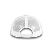 HOT-11 beige white wholesale 6-panel trucker hat back view
