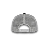 HOT-11 black grey wholesale 6-panel trucker hat back view