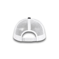 HOT-11 black white wholesale 6-panel trucker hat back view
