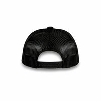 HOT-11 black wholesale 6-panel trucker hat back view