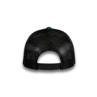 HOT-11 green black wholesale 6-panel trucker hat back view