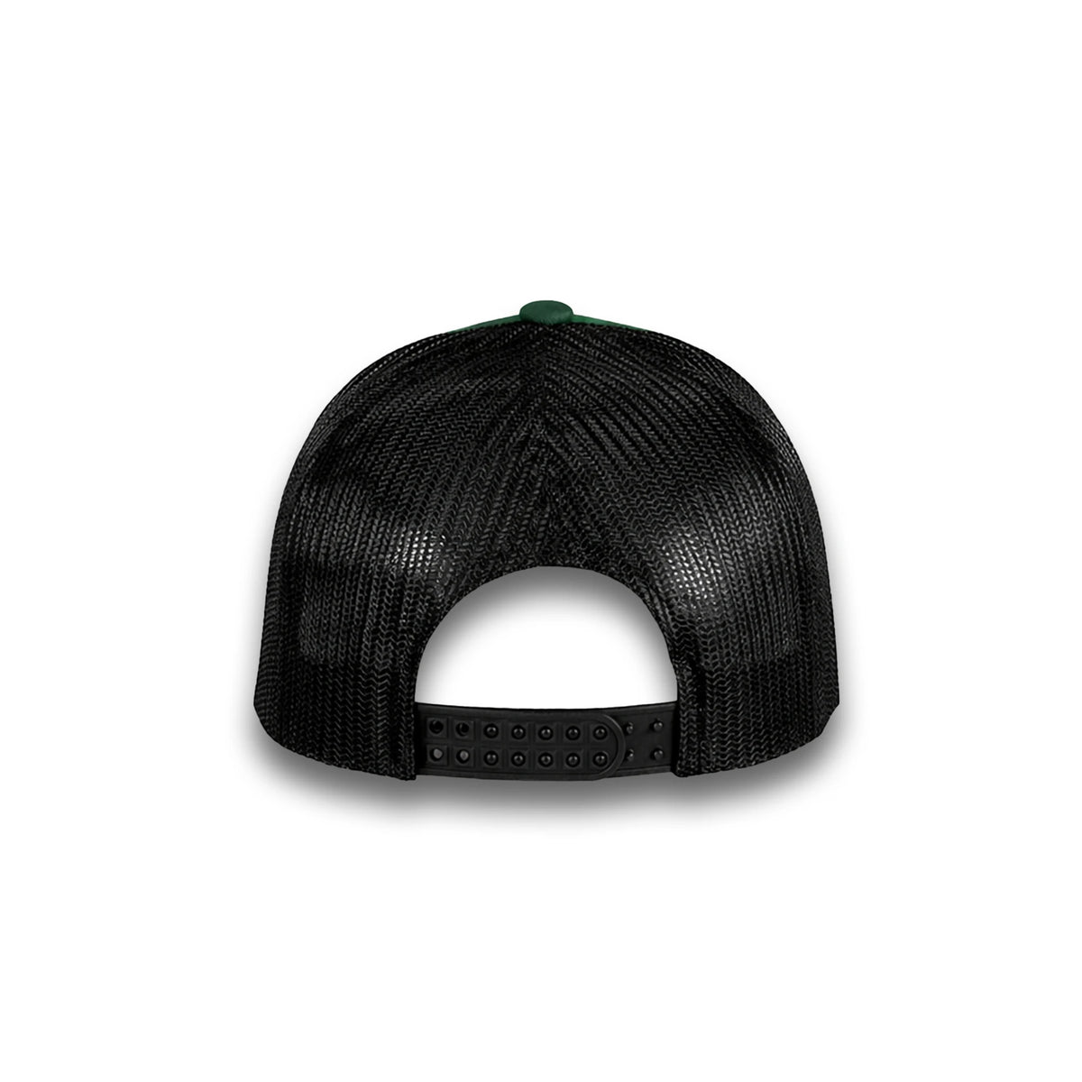 HOT-11 green black wholesale 6-panel trucker hat back view