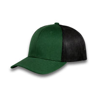 HOT-11 green black wholesale 6-panel trucker hat front view