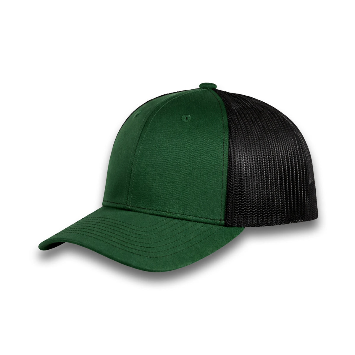 HOT-11 green black wholesale 6-panel trucker hat front view