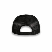 HOT-11 light grey black wholesale 6-panel trucker hat back view