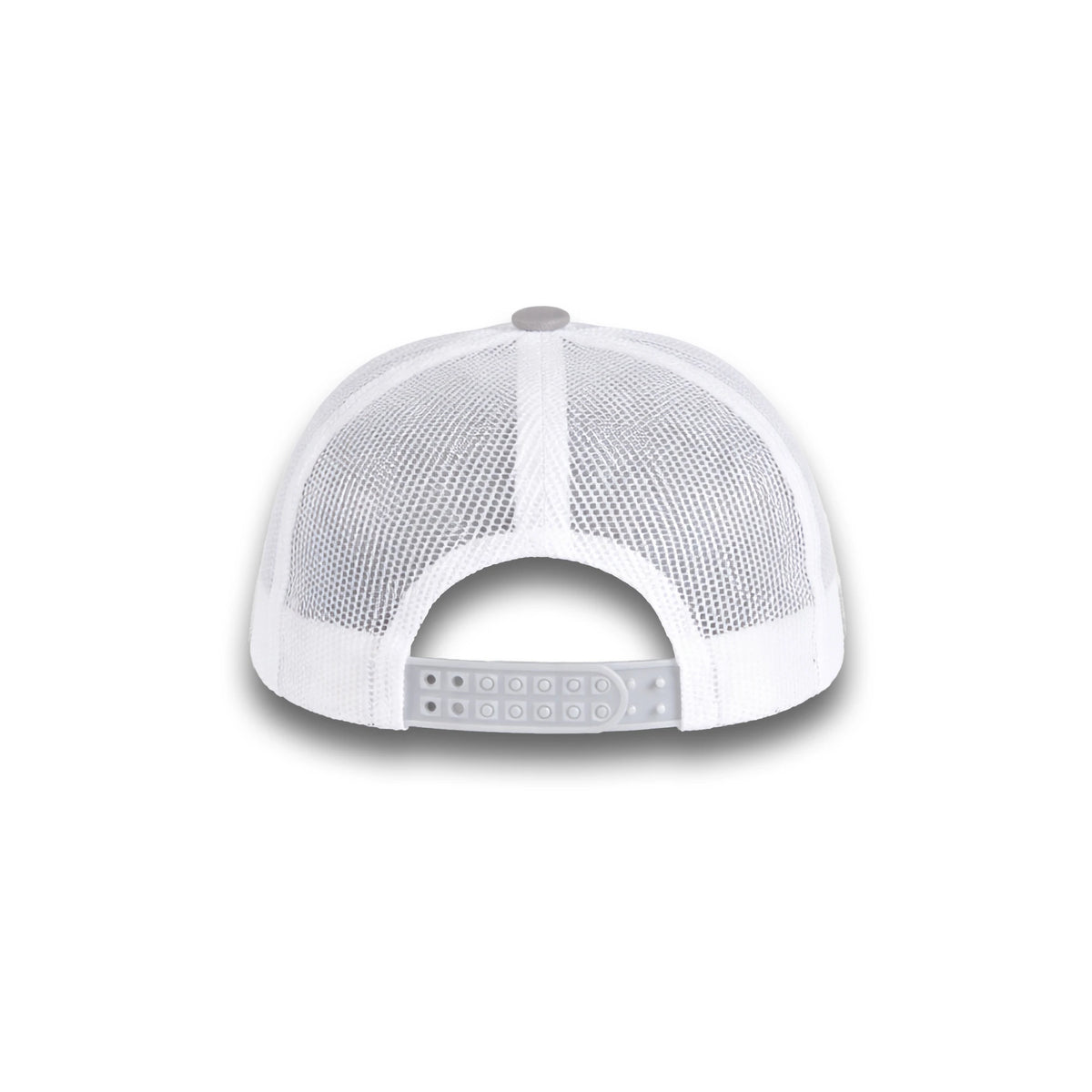 HOT-11 light grey white wholesale 6-panel trucker hat back view
