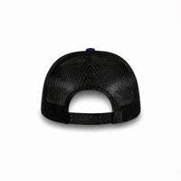 HOT-11 navy black wholesale 6-panel trucker hat back view