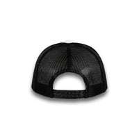 HOT-11 white black wholesale 6-panel trucker hat back view
