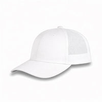 HOT-11 white wholesale 6-panel trucker hat front view