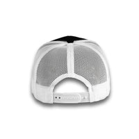 HOT-12 black white wholesale 6-panel trucker hat back view