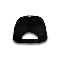 HOT-12 light blue black wholesale 6-panel trucker hat back view