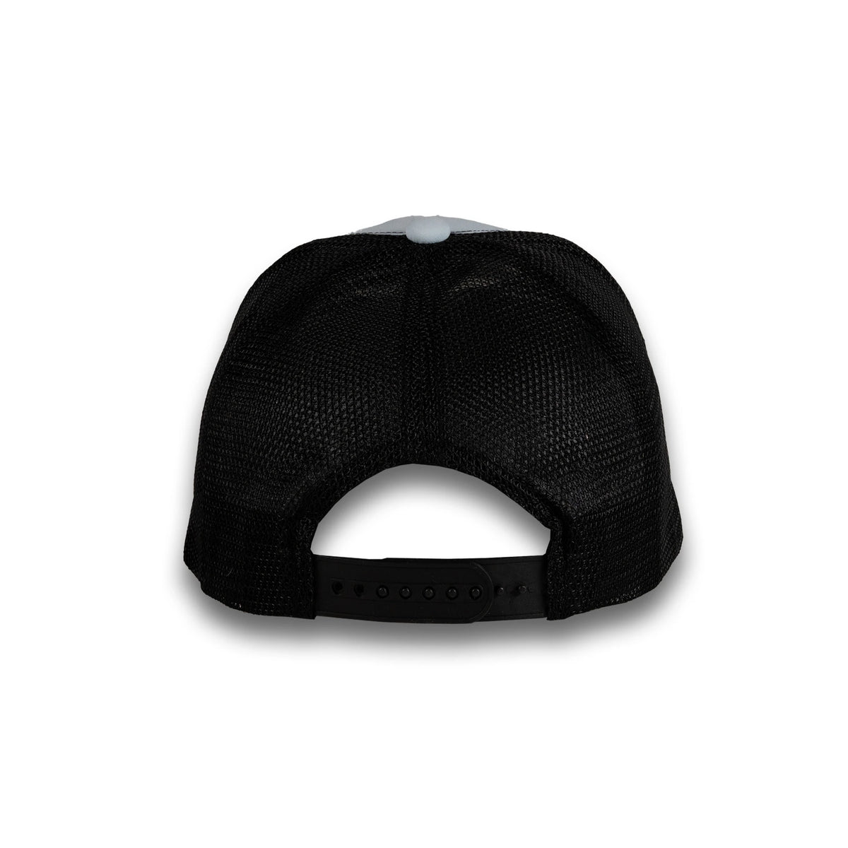 HOT-12 light blue black wholesale 6-panel trucker hat back view