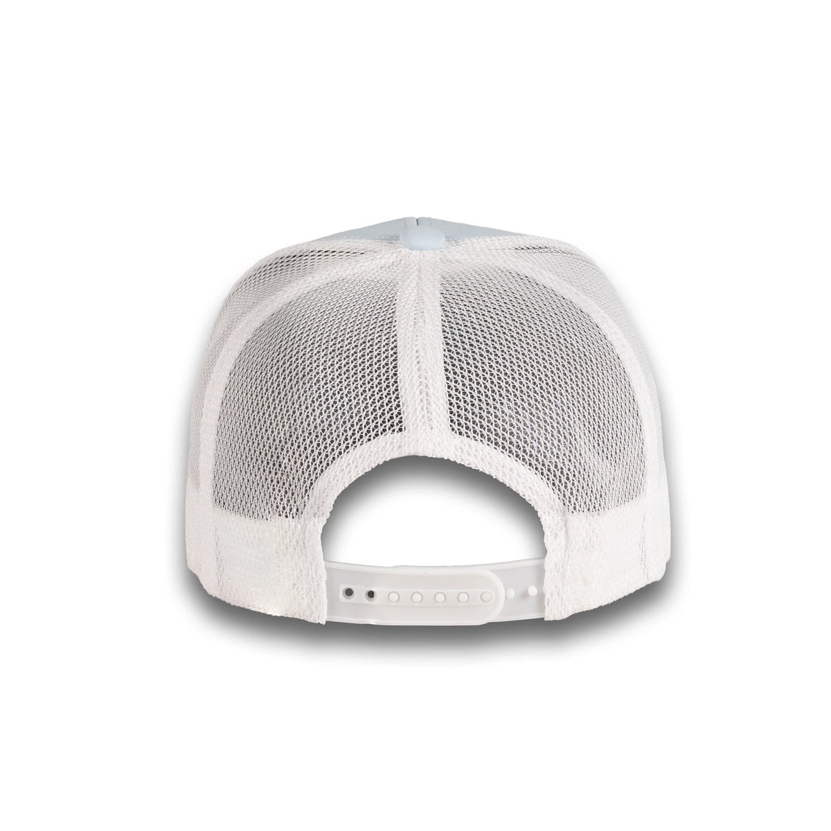 HOT-12 light blue white wholesale 6-panel trucker hat back view