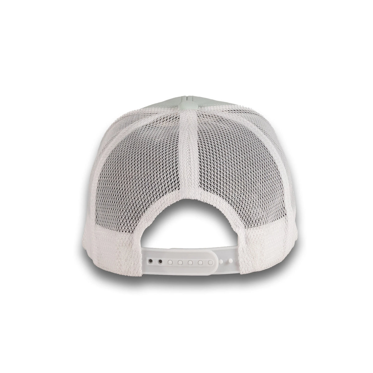 HOT-12 light green white wholesale 6-panel trucker hat back view