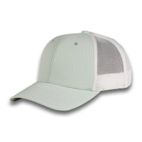 HOT-12 light green white wholesale 6-panel trucker hat front view