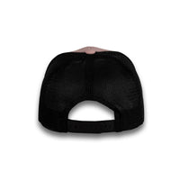 HOT-12 light pink black wholesale 6-panel trucker hat back view