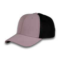 HOT-12 light purple black wholesale 6-panel trucker hat front view