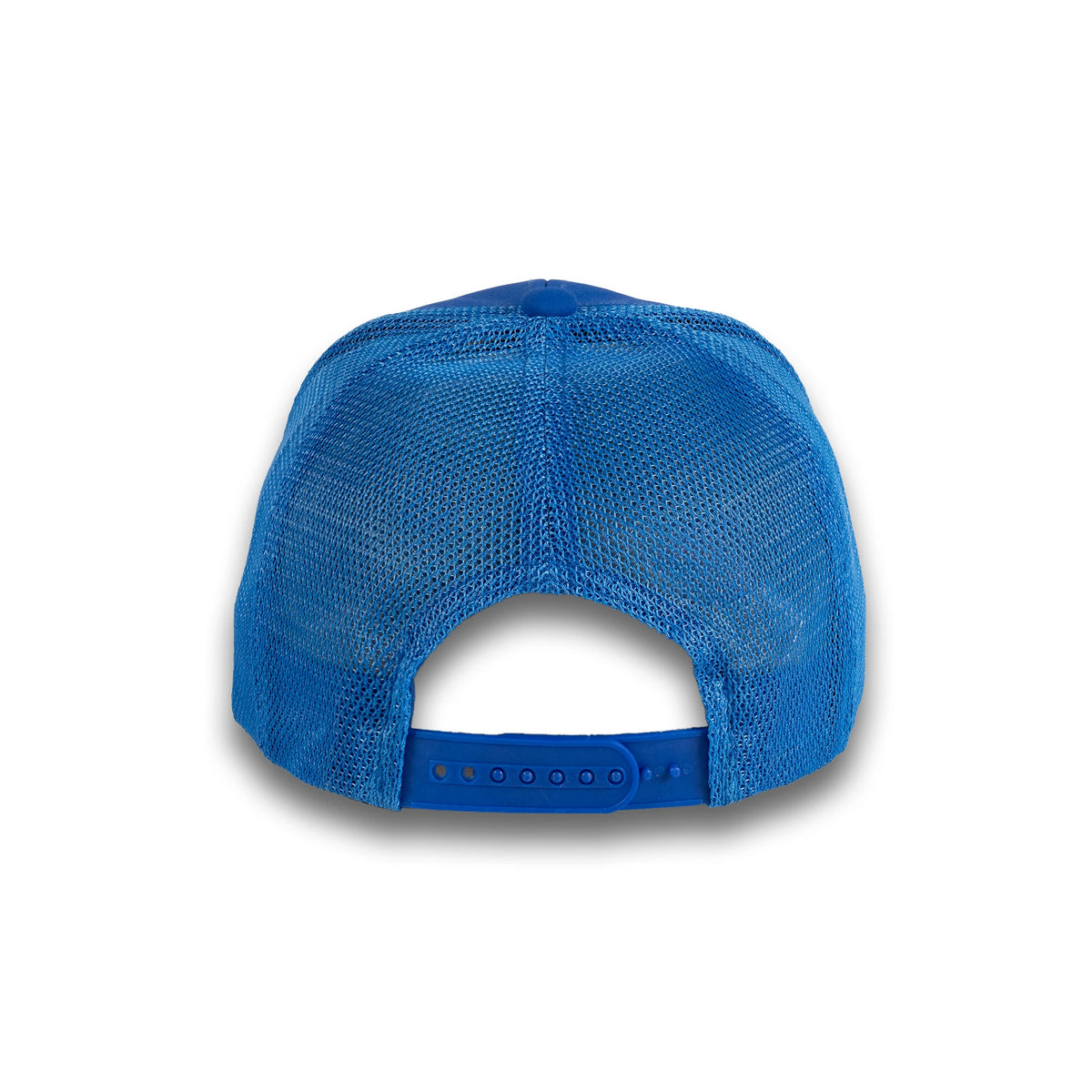 HOT-12 royal wholesale 6-panel trucker hat back view