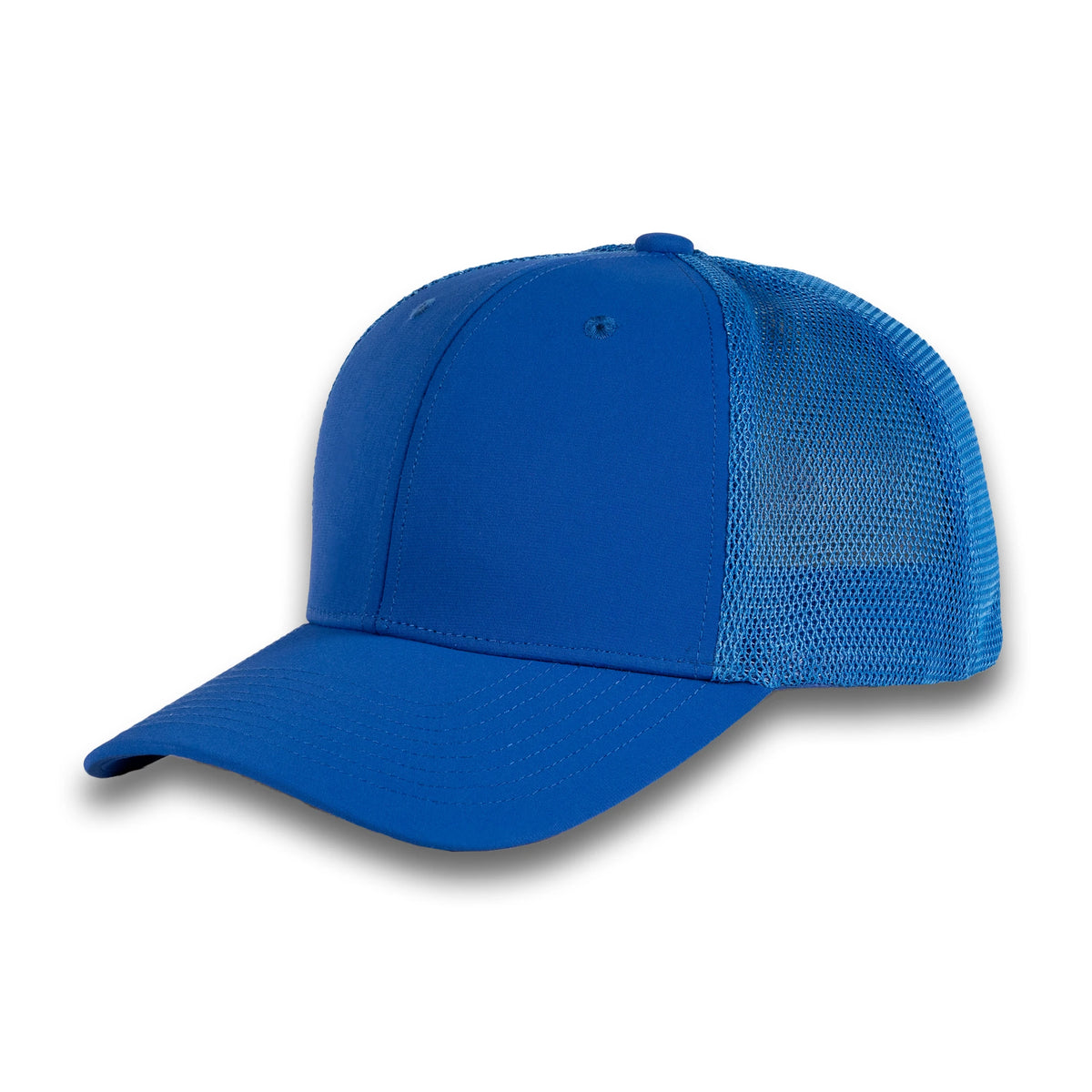 HOT-12 royal wholesale 6-panel trucker hat front view