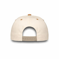 HOT-13 beige brown wholesale 5-panel suede brim snapback hat back view