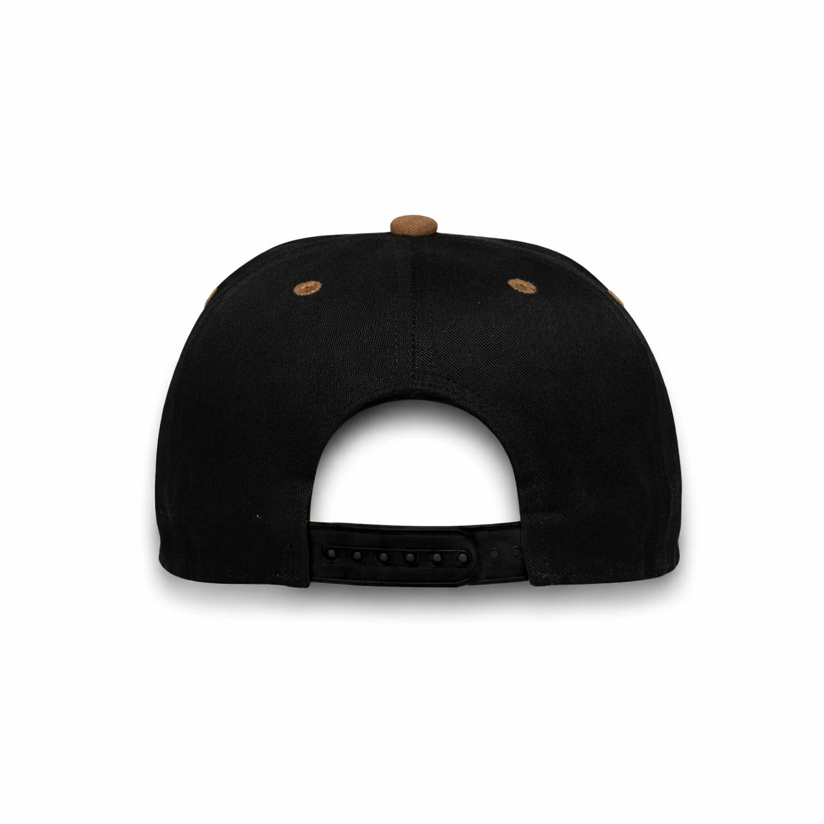 HOT-13 black dark brown wholesale 5-panel suede brim snapback hat back view