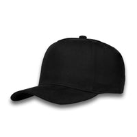 HOT-13 black wholesale 5-panel suede brim snapback hat front view